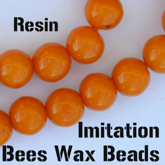 Imitation Blood Bee's Wax beads resin imitation bees wax beads, round